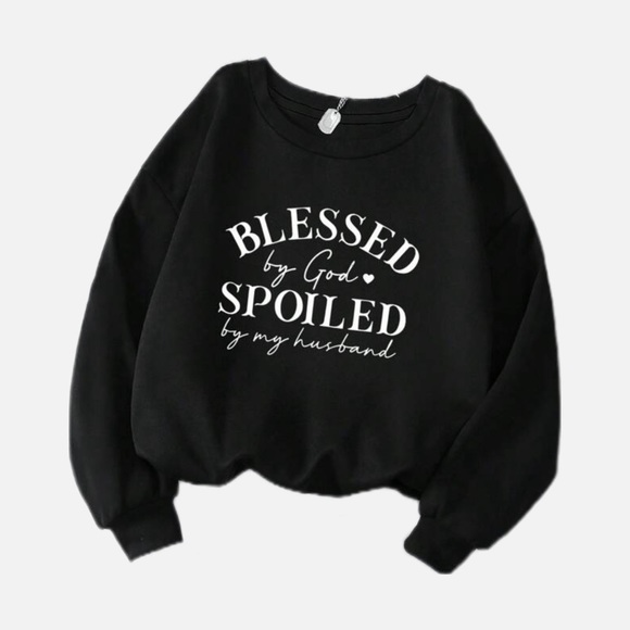 Blessed by God Spoiled by Husband Pullover - Picture 1 of 1